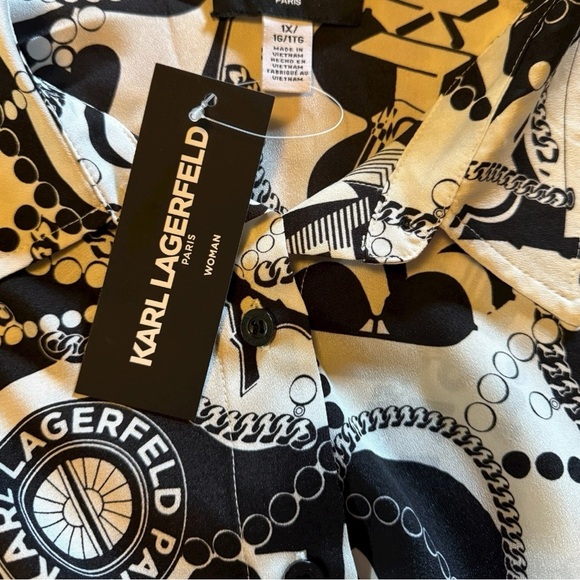 KARL LAGERFELD PARIS Women's Blouse NWT - Size 1X - Picture 3 of 5